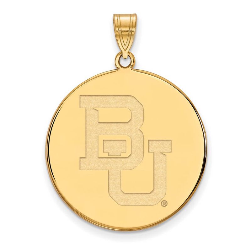14k Gold Plated Silver Baylor U Xl 'Bu' Disc Pendant